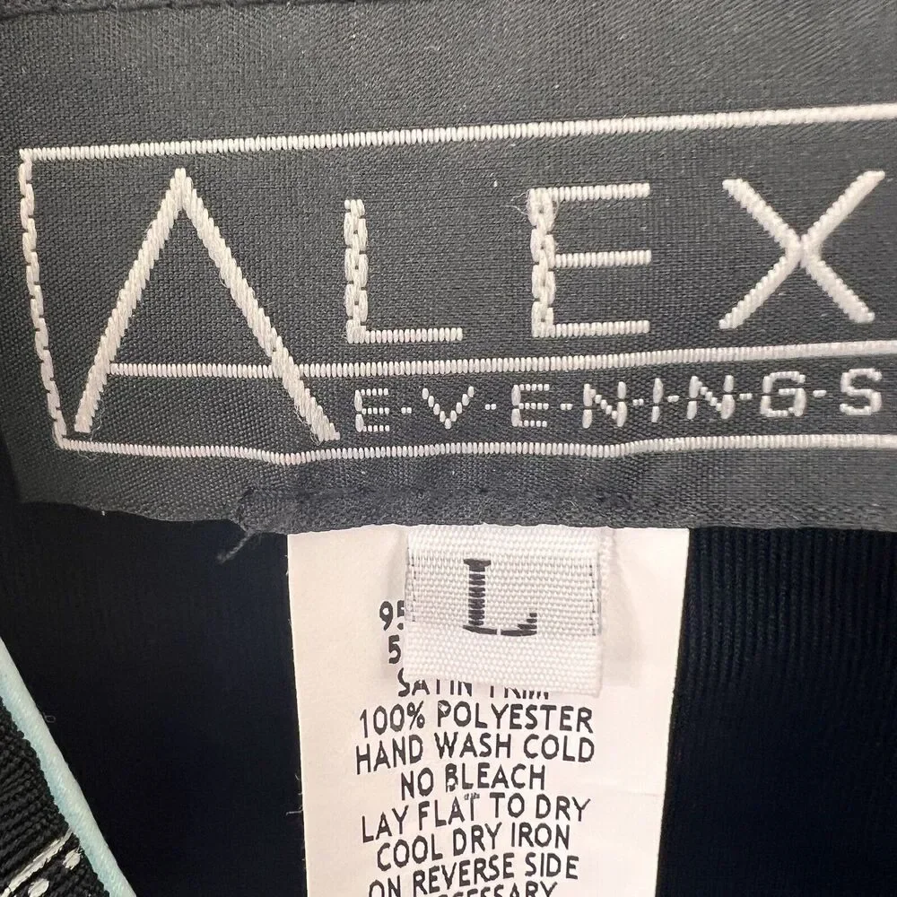 ALEX EVENINGS Women's Sparkly/Metallic Black and Light Blue Jacket USA made L - Picture 3 of 10